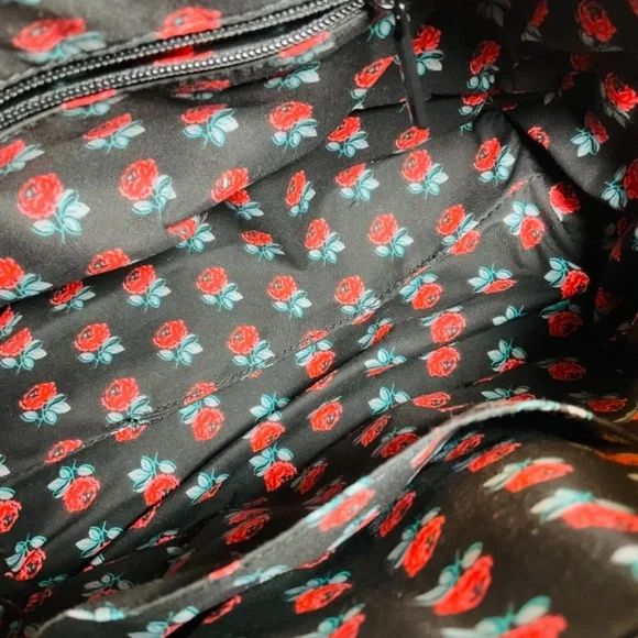 🌹Vera Bradley Mini Satchel Purse Bag Black Microfiber - Picture 3 of 5